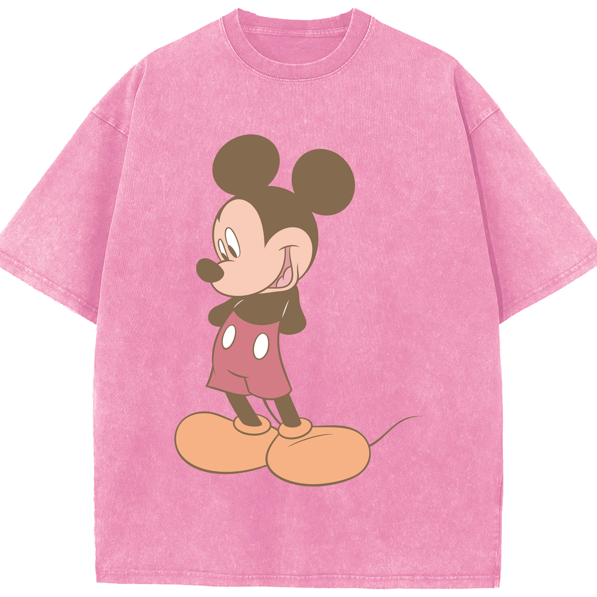 （画像用） ミッキーマウス Mickey Mouse 綿100% ヴィンテージ風 半袖Tシャツ（フロントプリント）